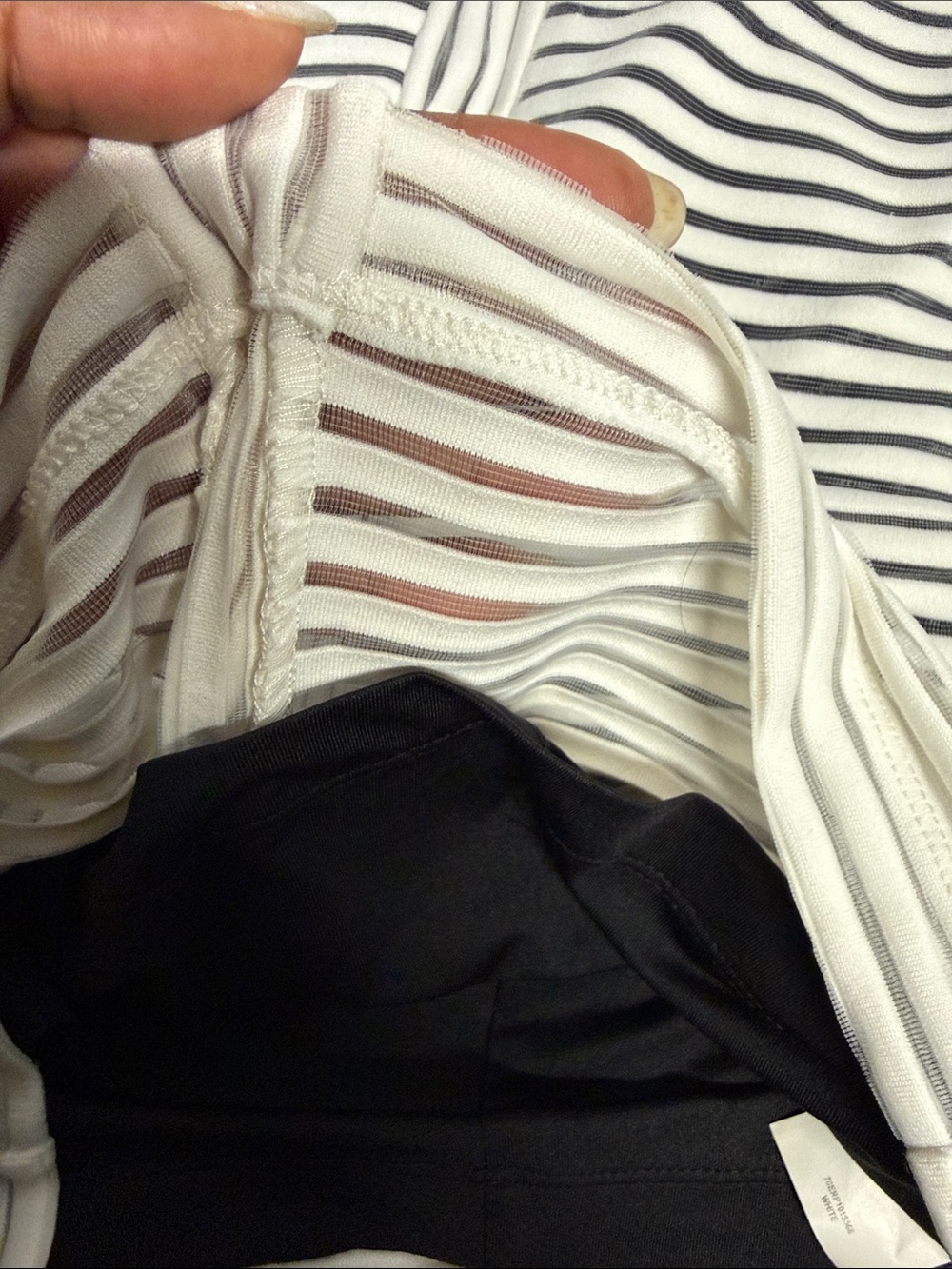 bebe Black White Striped Bodycon Midi Dress | Illusion Panel | Small - Picture 15 of 15